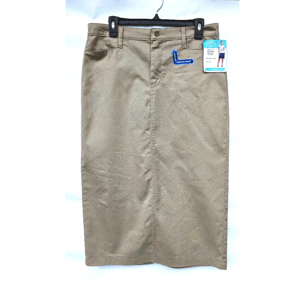 10 Lee Rider Long Straight Khaki Skirt